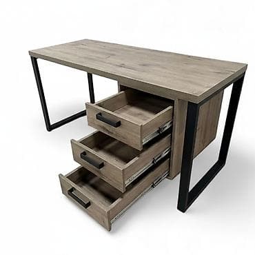 Столы: Стол в стиле лофт 150х60 см с тумбой | Усиленные ноги | Готовый — 3