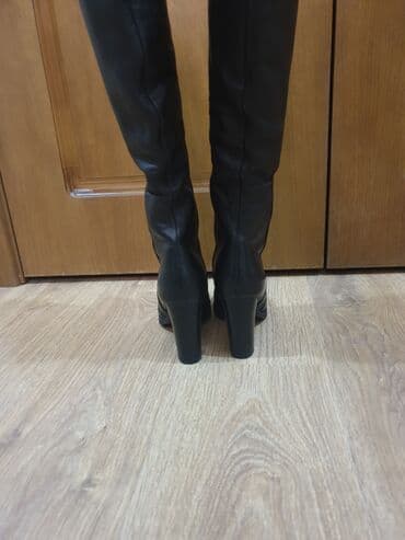 сапоги зимние женские натуральная кожа натуральный мех распродажа: Зимние кожаные сапоги-трубы еврозима. Размер 39. Состояние идеальное — 11