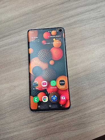 s9 fe: Samsung Galaxy S10, Б/у, 128 ГБ, цвет - Голубой, 1 SIM — 1