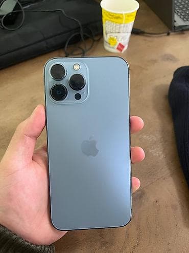 Apple iPhone: IPhone 13 Pro Max, Б/у, 256 ГБ, Голубой, Чехол, 100 % — 7