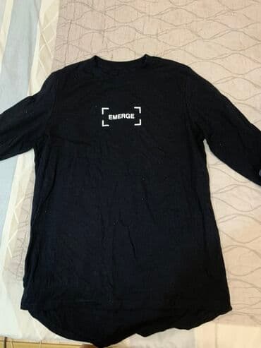 брендовая мужская одежда по низким ценам: Набор из 3 вещей (унисекс): 1) Лонгслив EMERGE, черный - Спереди — 2