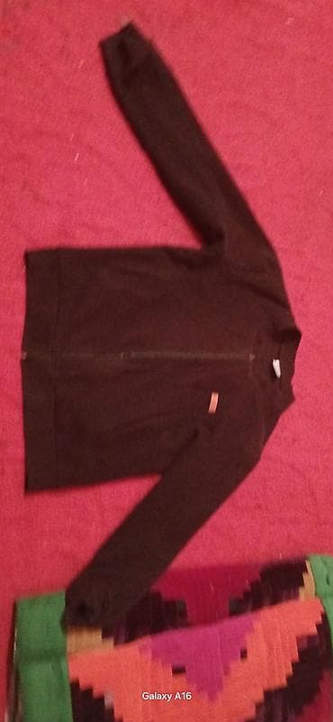 Көйнөктөр: Черная кофта/толстовка на молнии - Универсальный черный цвет — 2