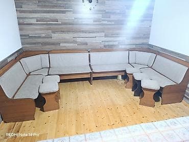 Офис эмереги: Ашкана үчүн жумшак бурчек, Жыгач, түсү - Саргыч боз — 4