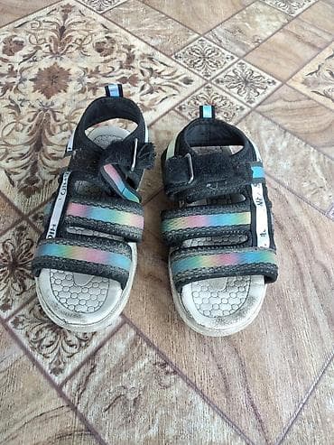 ремень стяжной: Детские сандалии с открытым мысом и пяткой. - Цвет: черный с — 1