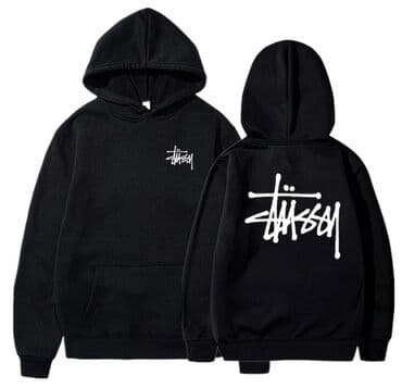 резинки: Толстовка с капюшоном Stüssy - Унисекс худи с фирменным — 1