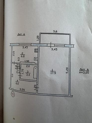 1 комната, 39 м², Кок-Жар мкр 105 серия, 3 этаж, Косметический ремонт — 6