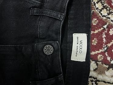 Блузки: Джинсы, Клеш, Vicolo, Италия, Высокая талия, Вареные, M, L — 2