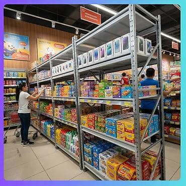 эконом понели: Складские стеллажи, металлический стеллаж для склада, средне - — 6