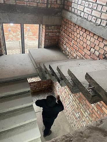 сварка лесницы: Бетонная лестница Для дома, Форма лестницы: Г-образная — 5