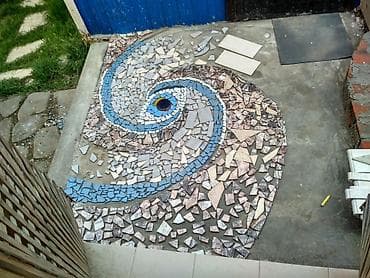 асфальт реска: Декоративные полы и покрытия из мозаики (разбитая плитка) - Авторские — 3