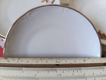 старые посуды: Продается 1. тарелка фарфор от набора Мальва 19 см Барановка СССР — 17