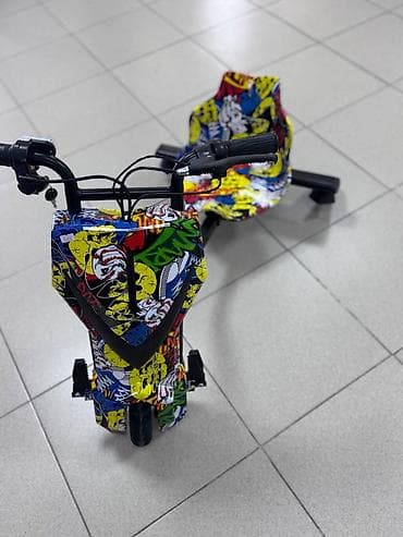 детский педальный автомобиль: Дрифт кар электрический трицикл, электроскутер трехколесный для детей — 3