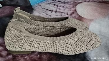 крем здоров: Балетки женские, бежевые - Материал верха: трикотаж/вязаный текстиль — 2