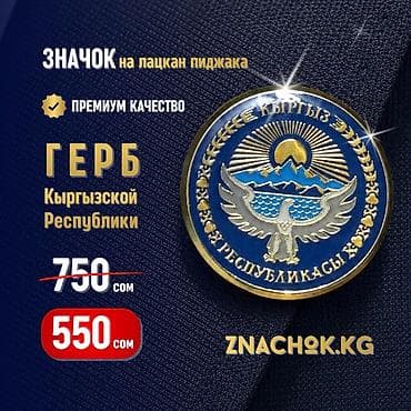 Бижутерия: Значок на лацкан пиджака — Герб Кыргызской Республики. Размер 22 мм — 1