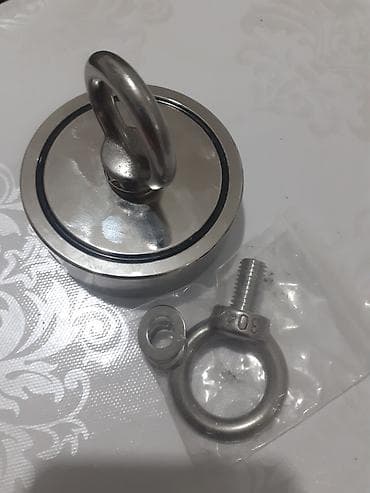 крючки для: Неодимовый ДВУСТОРОННИЙ поисковый магнит с подъёмной силой до 200кг. - — 1