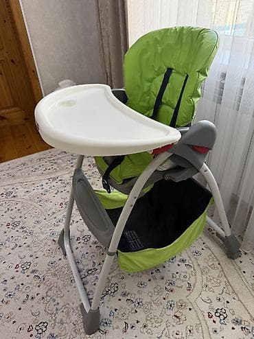chicco: Стульчик для кормления, Б/у, Chicco, Другой вид, цвет - Зеленый, Самовывоз — 2