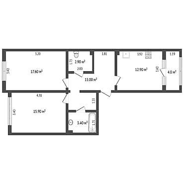 квартиры сдаётся: 2 комнаты, 70 м², Элитка, 5 этаж, Свежий ремонт — 7
