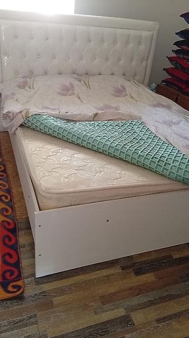 гамак качалка: 🛏️ Эки кишилик керебет матрасы менен сатылат Кооз, ак түстөгү жумшак — 5