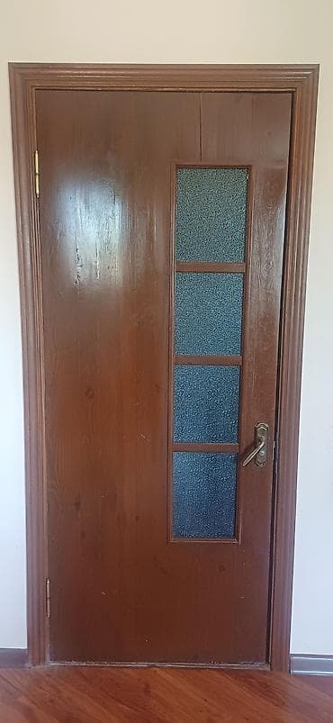 установка межкомнатные двери: Двери для домов и квартир, Деревянная, Одностворчатая, Со стеклом, цвет - Коричневый — 5