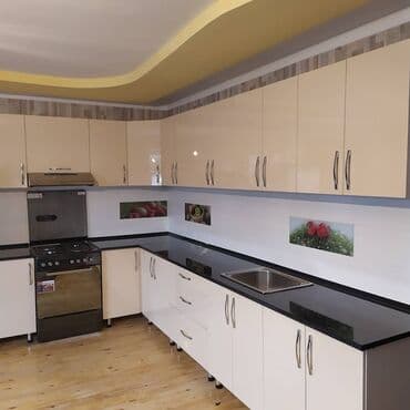 кухонные шкафы недорого: Кухонный гарнитур, Новый, цвет - Красный, МДФ, Бесплатная доставка — 4