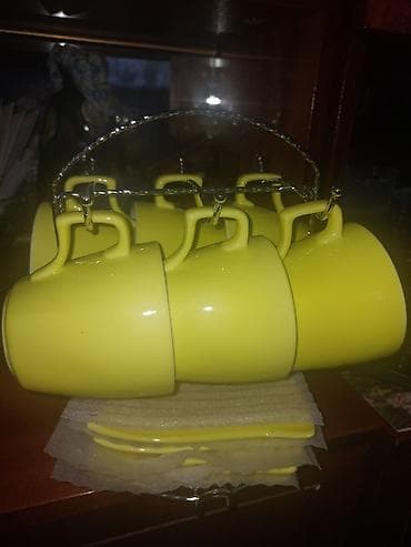 чашку желтая: Набор для кофе Coffee Set, ярко‑жёлтый,не хватает 1 блюдца Состав: - — 1
