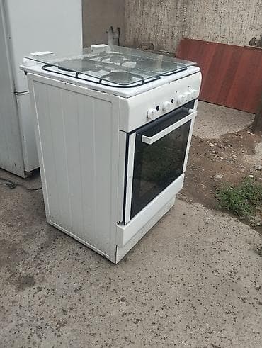 fre fire: Газовая плита с духовкой, белая, стандартного формата 60×90 см — 1