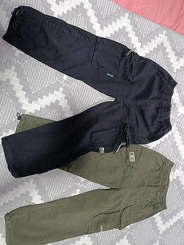 детский брюки: Джинсы и брюки, цвет - Черный, Б/у — 2