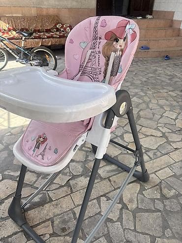 hello kitty: Детский стульчик для кормления - Высокий стул с подносом-столиком — 1