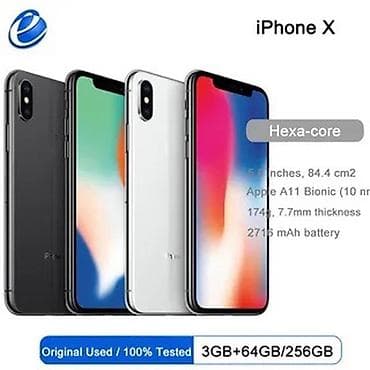 Техника жана электроника: IPhone X, Колдонулган, 256 ГБ, Ак, 100 % — 1
