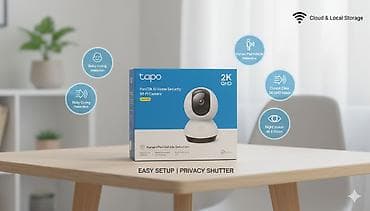 Техника и электроника: Умная домашняя камера Tapo C220 (Pan/Tilt AI) - Разрешение 2K QHD — 2