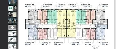 Кыймылсыз мүлк: 2 бөлмө, 70 м², Элитка, 6 кабат, Даяр ПСО (өзү оңдоп түзөтүп бүтүү үчүн) — 1