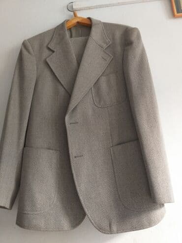 костюм купить: Мужской Костюм двойка импортный Серый диагональным рисунком размер — 1