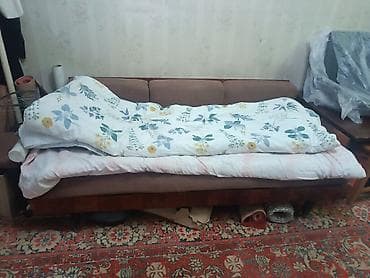 Диваны: Диван-кровать раскладной - Классическая модель с деревянным — 1