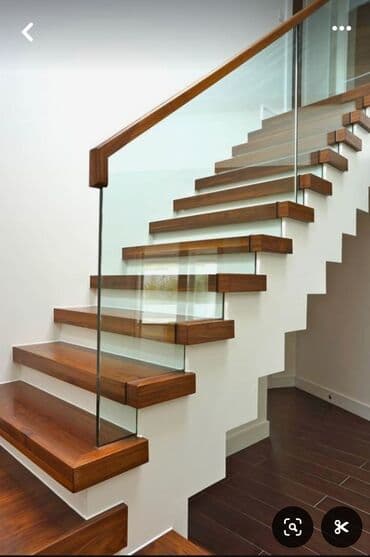 Дизайн, проектирование: Деревянная лестница Для дома, Форма лестницы: П-образная — 24