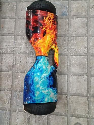 гироскутеры 8 дюймов: Гироскутер 6.5" с ручкой для переноски, расцветка Fire & Ice — 1