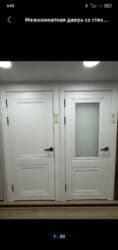 осб панели: Межкомнатная дверь со стеклом, Двустворчатая, цвет - Белый — 3