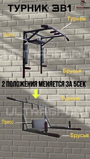 сколько стоит домашний турник: Турник, 3 в 1, Настенный, Новый, Самовывоз, Платная доставка — 7