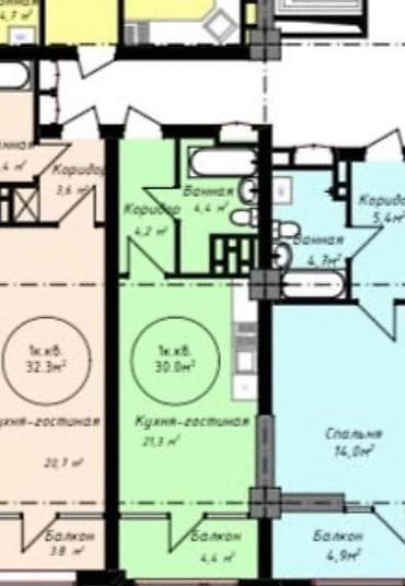 30: Студия, 30 м², парк Фучика Элитка, 10 этаж, ПСО (под самоотделку) — 2