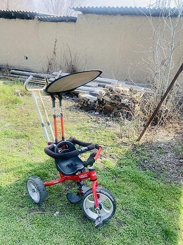 Детский мир: Детский трёхколёсный велосипед-коляска Lianjoy - Конструкция 2-в-1 — 2