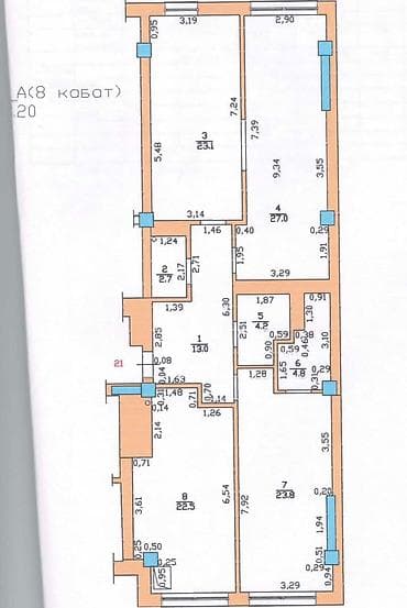 all group: 3 комнаты, 121 м², Элитка, 8 этаж, Готовая ПСО (под самоотделку) — 5