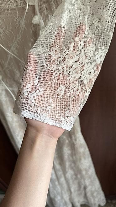 магний водород сибирское здоровье: Ажурное платье-комбинация в пол с болеро - Цвет: молочный/айвори - — 3
