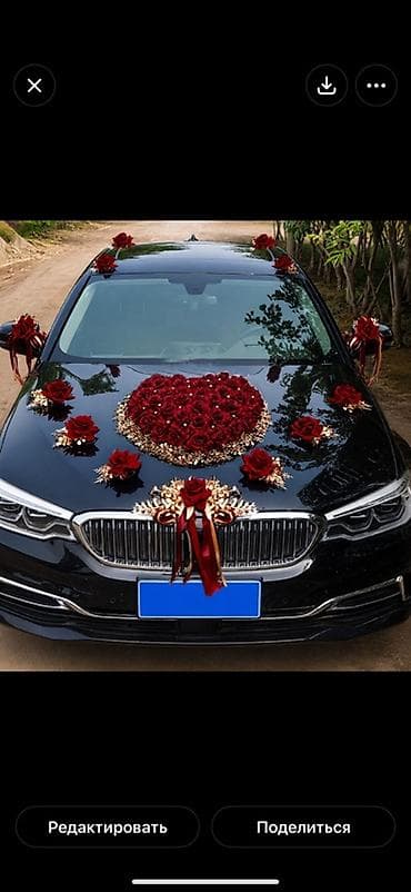 Свадебное оформление автомобиля цветами — 1
