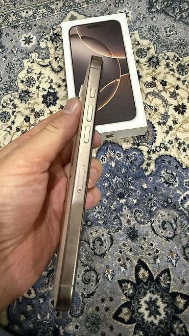 Техника жана электроника: IPhone 16 Pro Max, Колдонулган, 256 ГБ, Desert Titanium, Заряддоочу түзүлүш, Коргоочу айнек, Каптама, 92 % — 6