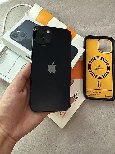 IPhone 13, Б/у, 256 ГБ, Midnight, Защитное стекло, Чехол, Кабель, 85 %