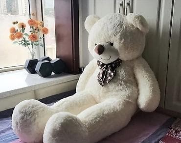 Большой белый плюшевый мишка 1 метр 🧸 Размер 100 см (в растянутом at lalafo.kg Большой белый плюшевый мишка 1 метр 🧸 Размер 100 см (в растянутом