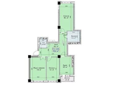 дом в беловодское: 3 комнаты, 93 м², Индивидуалка, 6 этаж, ПСО (под самоотделку) — 3