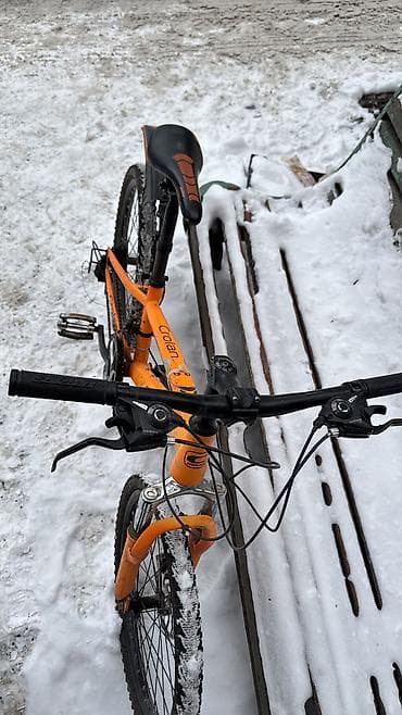 балон 14 ош: Подростковый (Горный) велосипед Crolan оранжевого цвета — 3