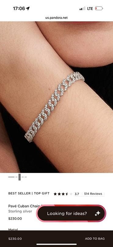 пандора часы: Браслет Pandora Pavé Cuban Chain - Дизайн: плетение «кубан» с плотной — 1