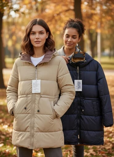 Атайын кийим: Утеплённые женские куртки-пуховики с капюшоном.Двухстронние .Цена — 1