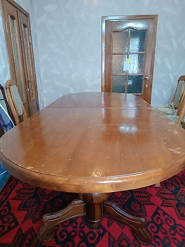 Стол и стул для зала, Б/у, Самовывоз, цвет - Коричневый at lalafo.kg Стол и стул для зала, Б/у, Самовывоз, цвет - Коричневый